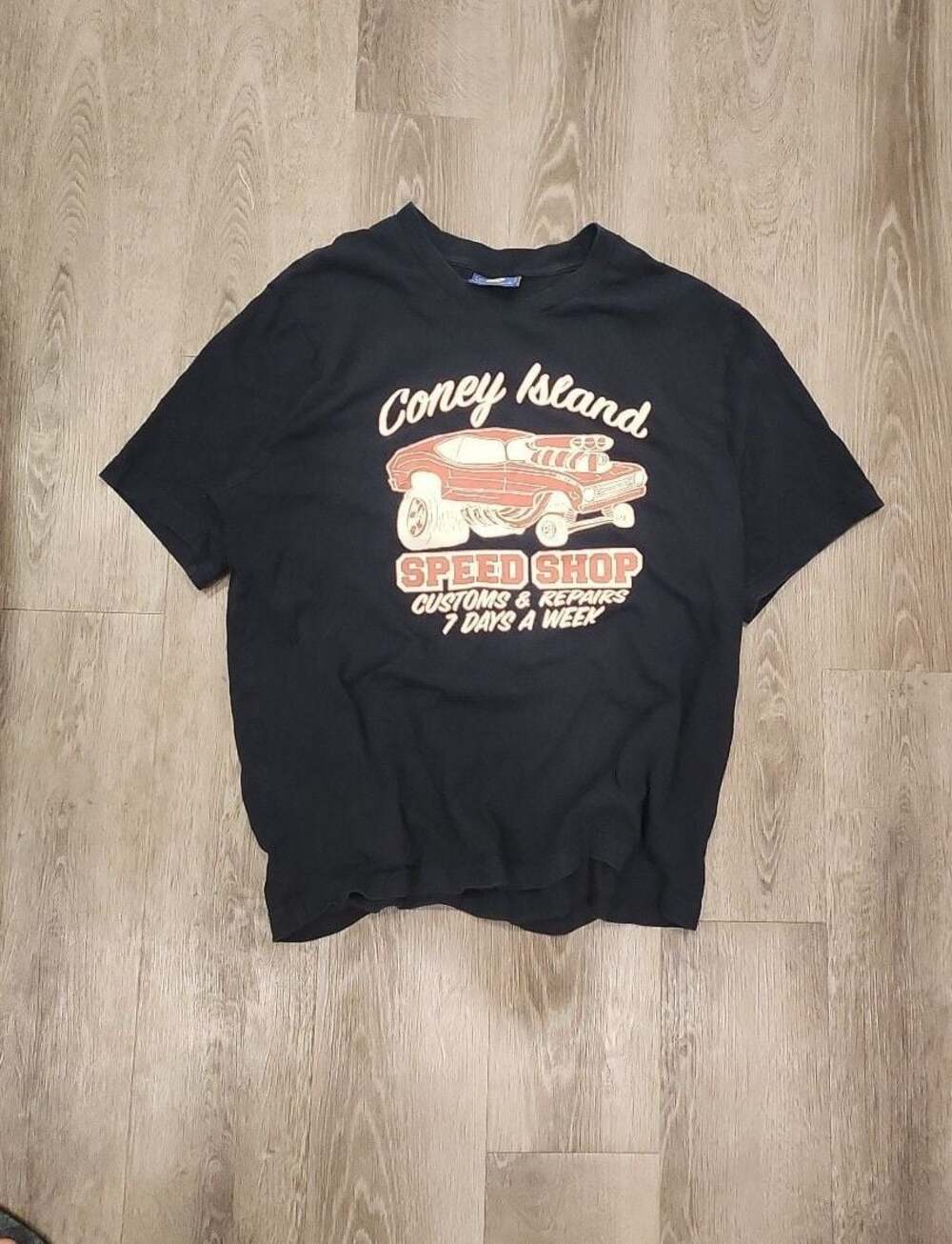 Coney Island Picnic Speed Shop Racing Graphic T-Shirt Black Size L